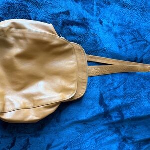 Elegant Tan Women's Leather Backpack